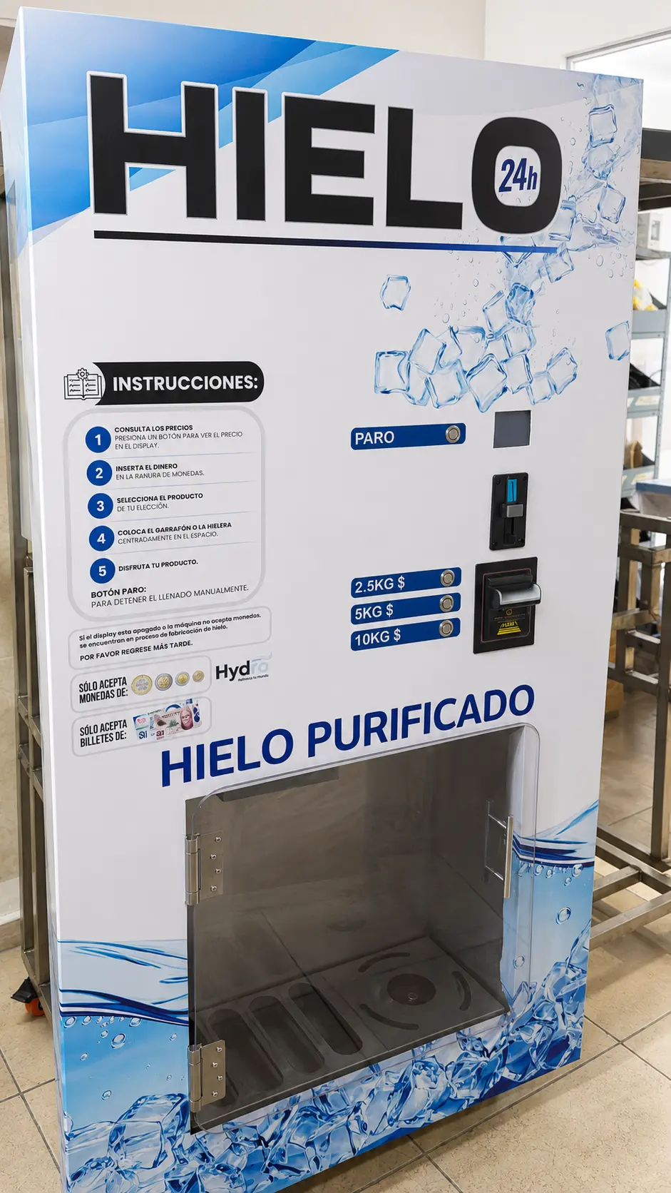 Máquina expendedora Solo Hielo Hydro Tech completa